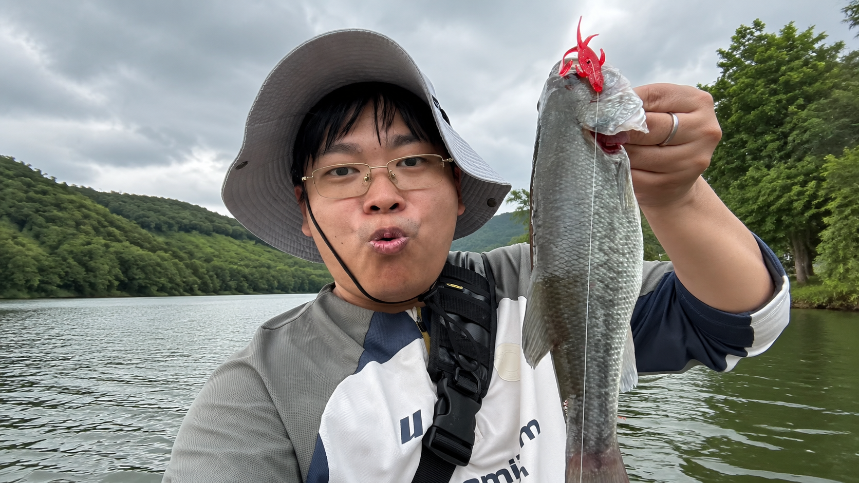 Kastave co-founder Chester fishing on a freshwater lake